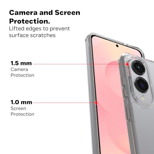 Image of RIGGEAR Shockproof Clear Hybrid Armor Back Cover Case for Samsung Galaxy S25 Edge (Transparent PC with TPU Bumper)