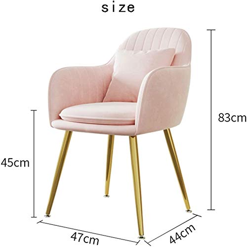 Ensemble de 2 chaises de salle à manger fauteuil vanité métal - 4