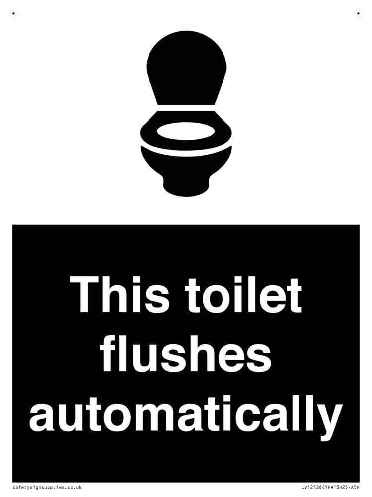 This toilet flushes automatically Sign - 150x200mm - A5P
