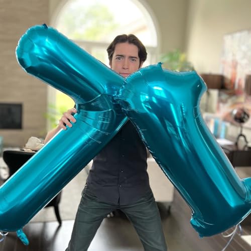 Image of Light Blue Number 4 Balloon 40 Inch, 4th Birthday Party Decorations, Giant 4 Foil Balloon for Party Supplies