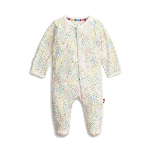 Image of Magnetic Me Girls Modal Magnetic Baby Footie Pajamas | Silky Soft Modal Fabric | Baby Sleepers Available Sizes PRE - 24M