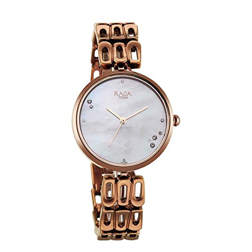 Image of Titan Raga Chic Mother Of Pearl Dial Analog Metal Strap Watch for Women-NS2659QM01