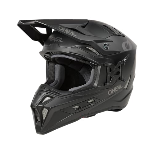 Casque de motocross Oneal EX-SRS Solid en noir mat pour pilote de moto cross