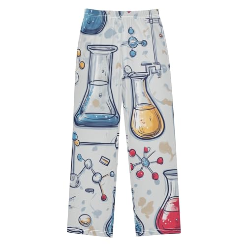 ZZXXB Chemistry Experiment Formula Boys Long Pants Soft Trousers Elastic Waist Kids Lounge Bottoms with Pockets S-XL