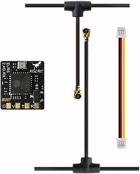 HGLRC ELRS Récepteur ExpressLRS 2,4 G avec antenne omni-directionnelle Taux de rafraîchissement élevé 500 Hz Faible latence pour drone de course FPV