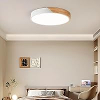 Qamra LED Deckenleuchte, Weiß Deckenlampe, 40cm Lampe mit Holz – Ansicht 7