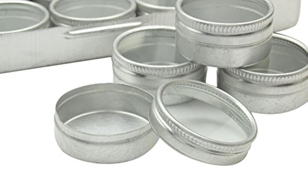 20-Pieces Clear Top Round Aluminum Storage Container Set 1.2 Diameter Mini DIY Favour Boxes
