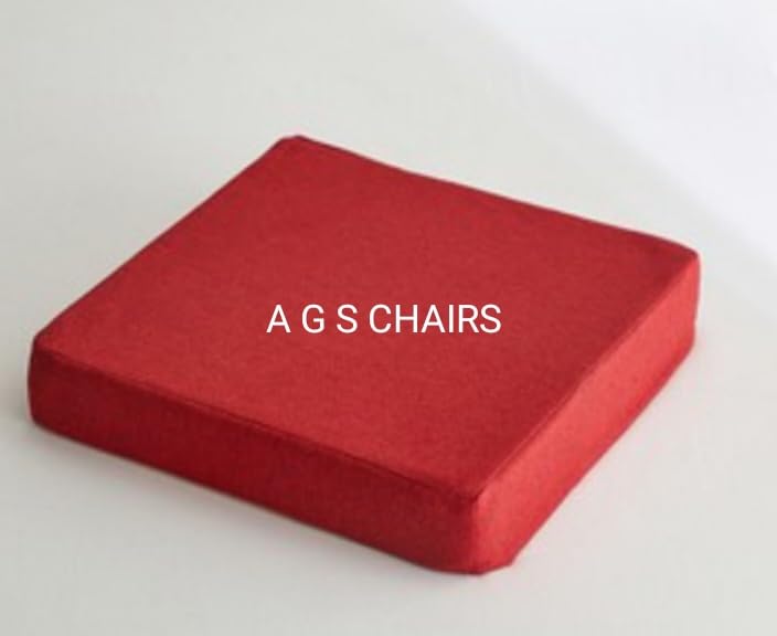 Image of A G S Chairs Sofa Foam Cushion with Zip Cover Attractive Colour (22 x 21 x 4, Red)