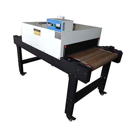 Screen Printing Conveyor Dryer 220V 4800W Small T-Shirt Conveyor Tunnel Dryer 5.9ft Long x 25.6in Belt for Silk Screen Printing