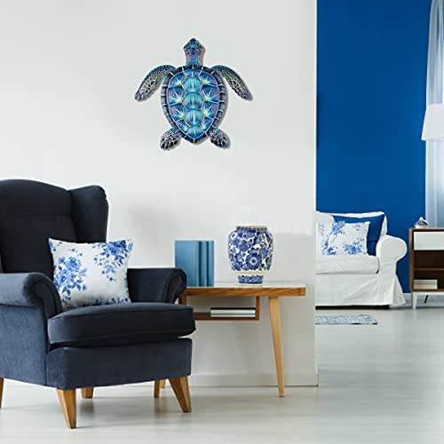 Yiya Metal Sea Turtle Wall Decor Sea Turtle Wall Art Decor For Home Bedroom Living Room Office Garden Fences Aquarium Ocean Wall Decoration, Blue #TOP3