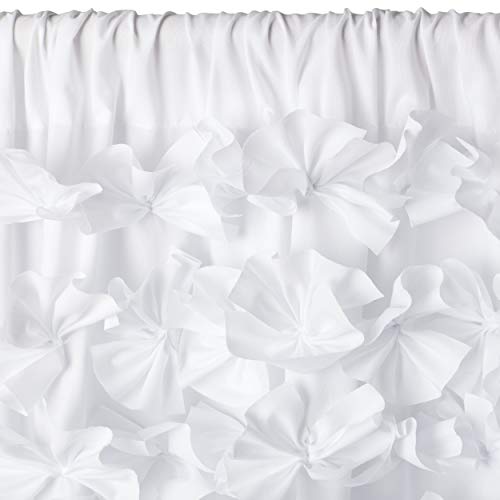 Lush Decor C24157P14-000 Riley Window Curtain Panel - Charming Handmade Bow Details - Elegant Light Filtering Single Curtain thumb #5