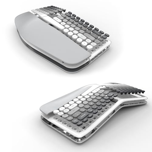 Ergonomic Wireless Keyboard and Mouse Set Creamy Wireless Keyboard Silent Mice Set with Wrist Rest for Computer, Laptop, PC, Mac, Windows - Image 6