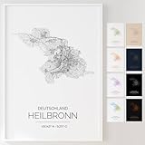 Mapdify Heilbronn personalisiertes Stadtposter, dein 