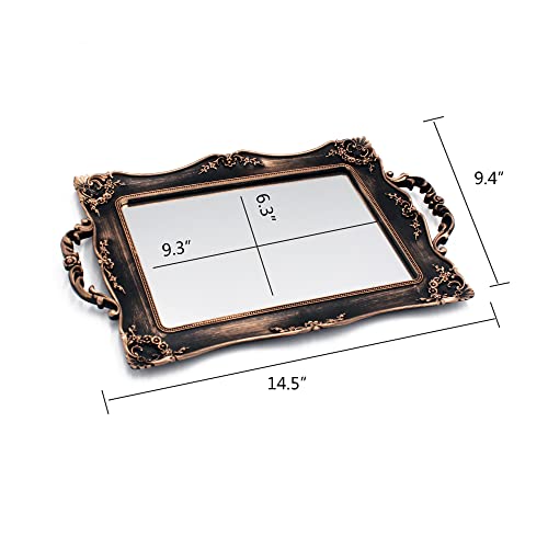 Tstarer 002 Antique Decorative Gold Framed Square Mirror Tray thumb #2