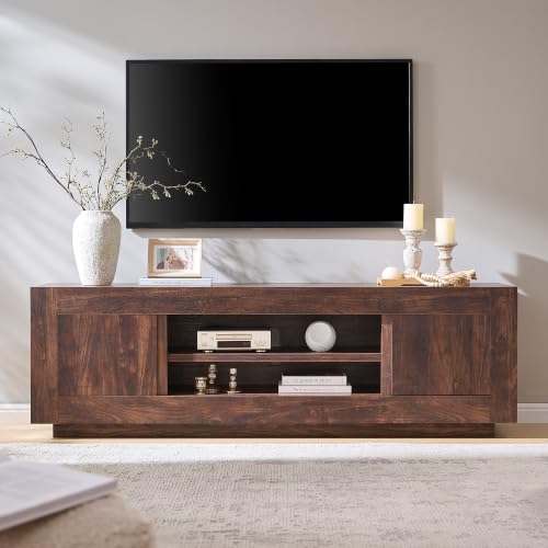 OKD 70" Modern TV Stand, Thick Block Media Console