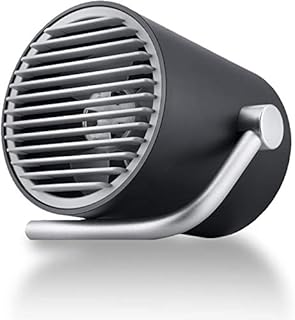 Fancii Small Personal USB Fan - Portable Mini Table Desk Fan with Twin Turbo Blades, Whisper Quiet Cyclone Air Circulating Technology - For Home, Office, Outdoor Travel (Black)