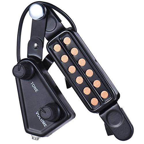 Joinsi 12 Soundhole Guitar Pickup Acoustic Electric Transducer For Acoustic Guitar Magnetic Preamplifier With Picks, Cable Length 10 Ft #TOP3