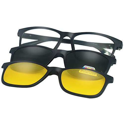 Óculos Troca Lentes Feminino Masculino Quadrado 3 Em 1 Lente