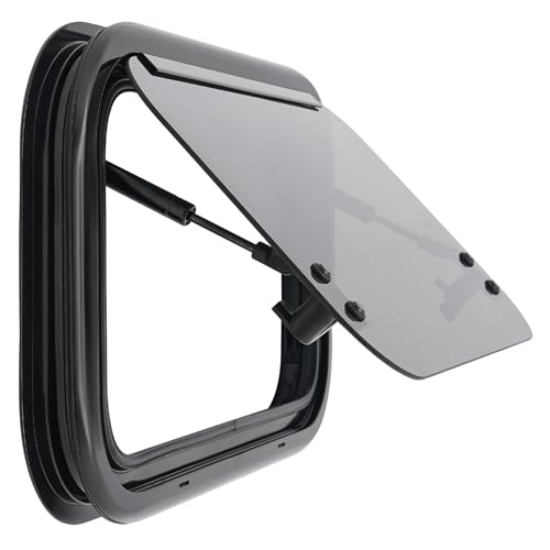 JJsdwin Fenêtre de camping-car 500x300mm, fenêtre RV pour caravane avec verrouillage par interrupteur, fenêtre escamotable en acrylique pour camping-cars, angle d'ouverture max. : 85°