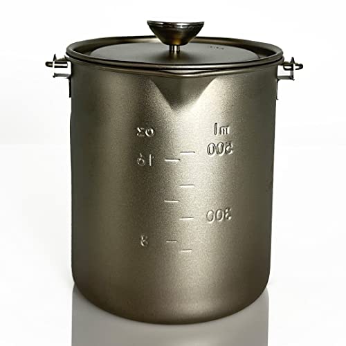 Exploration Gadget Titanium Camping Coffee Maker Use As French Press, Coffee Pot, Titanium Cup, Tea Pot, Camping Cookware #TOP4