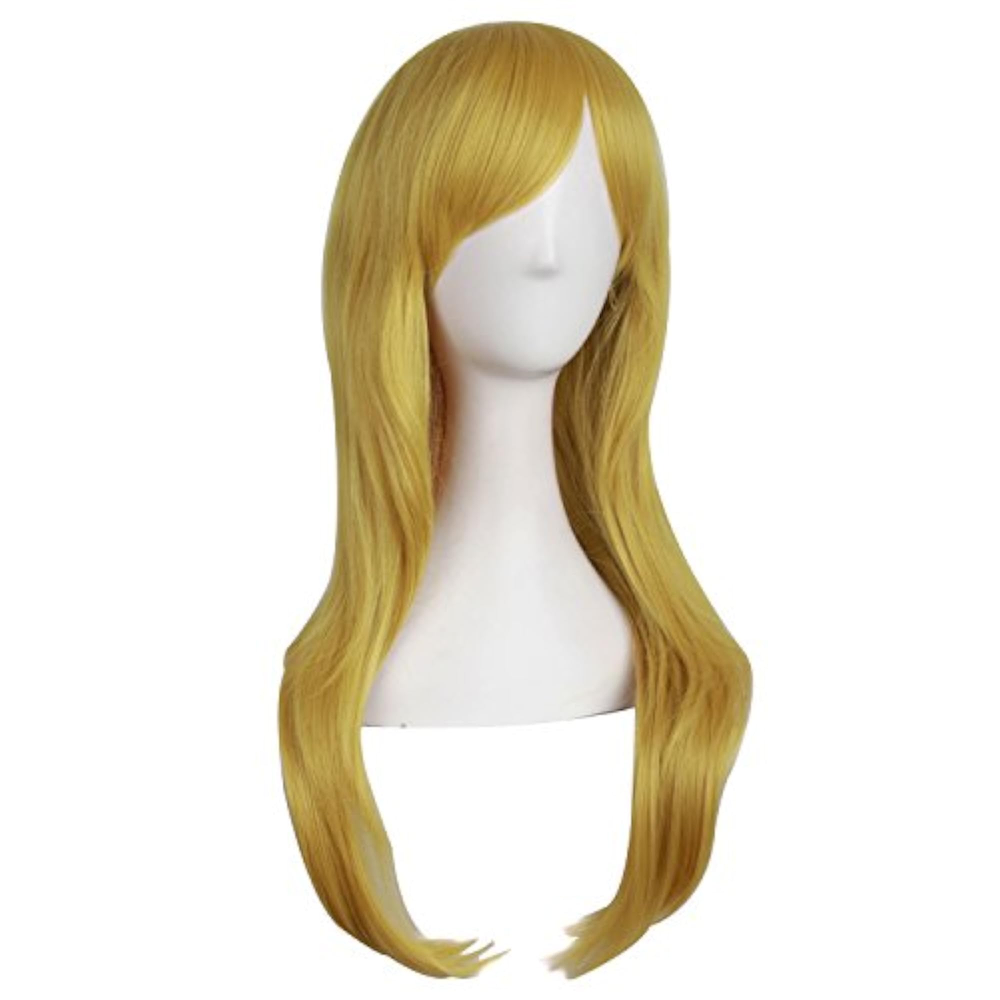 28" Long Curly Gold/Yellow Costume Cosplay Wig