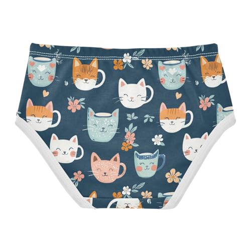 ZZKKO Teacup Cat Pet Girls Underwear Toddler Panties for Girls Comfort Brief Size 2T-8Y2