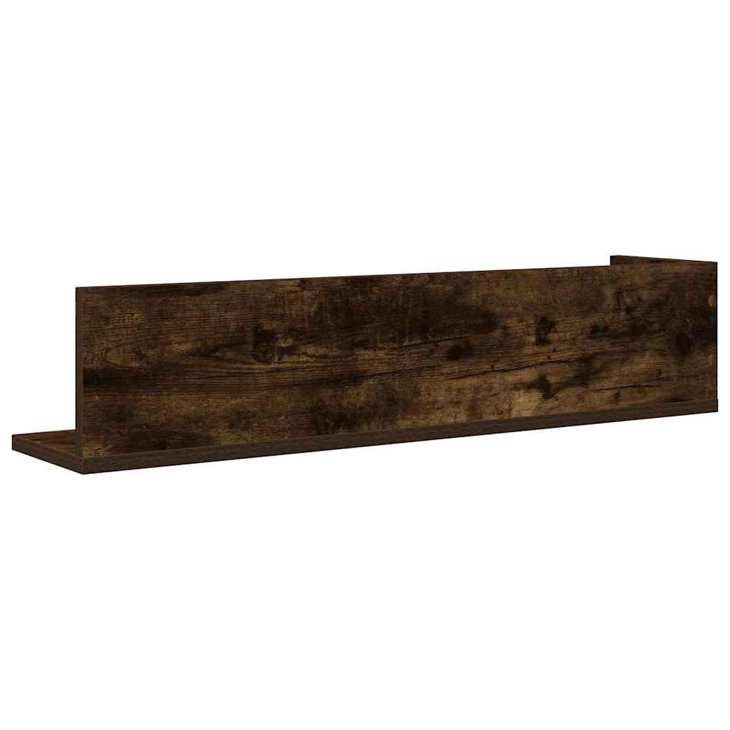 Wandregal Set 2 STK aus Holzwerkstoff Räuchereiche 75 x 16,5 x 16,5 cm Schweberegal mit 20 kg Belastbarkeit Modernes Design für Wohnzimmer Schlafzimmer Flur