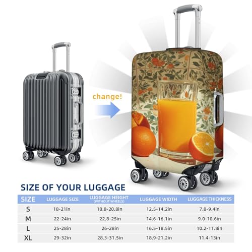 Glass Of Orange Juice Vintage Elastic Travel Luggage Covers Dustproof Scratch-Resistant Suitcase Protector Fit 22-24 Inch4