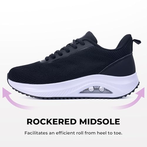 Image of SURRAY Women's Wide Width Walking Shoes - Plantar Fasciitis Arch Support Orthotic Sneakers, Comfortable Tennis Shoes for Casual Gym Workout US Size 6-11