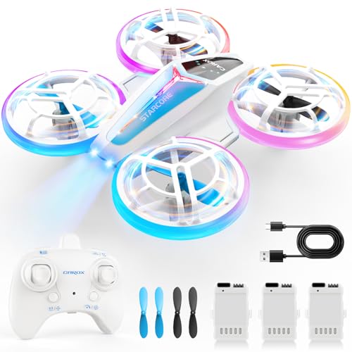Drone for Kids–World's First Dual Module Lighting Kids Drone, Galaxy UFO Design,3 Batteries,One-Key Takeoff,360° Flip,Auto-spin,Type-C Charging, Unique kids drones for age 6-8,8-12