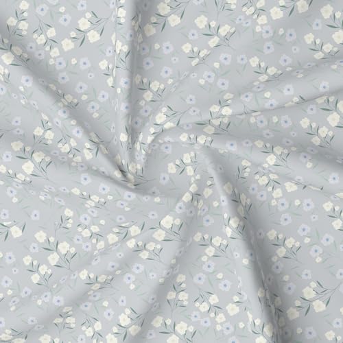 Image of Layers 100% Cotton Bedsheet for King Size Bed | Lumina Floret Collection | 144 TC Soft & Breathable | Printed with 2 Pillow Covers | Wrinkle Free & Colorfast | 3 Piece Bedding Set - Grey