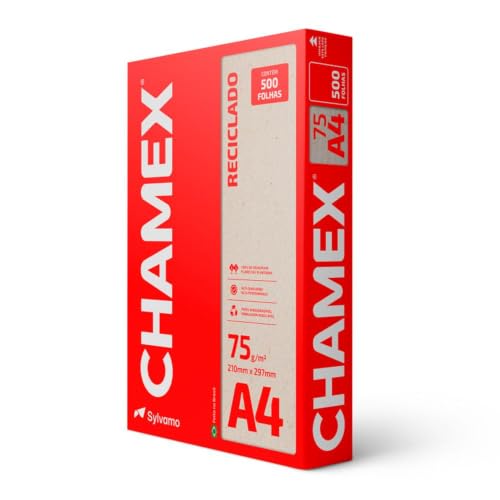 Papel Sulfite A4, Chamex, Reciclado, Eco, 75 Gramas, 210x297mm, 500 Folhas