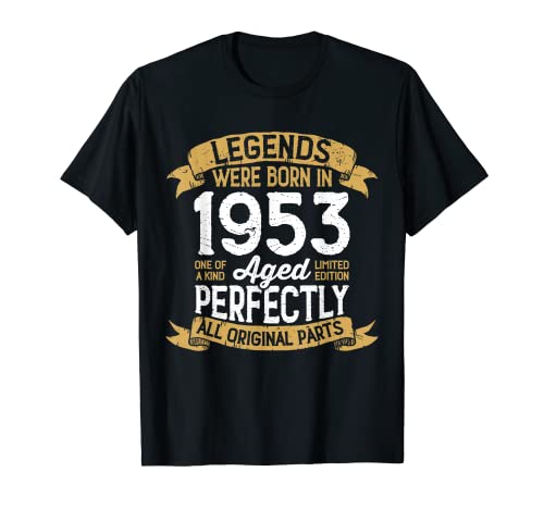 Vintage 1953 Cumpleaños Hombres Mujeres Leyendas Nacieron en 1953 Camiseta