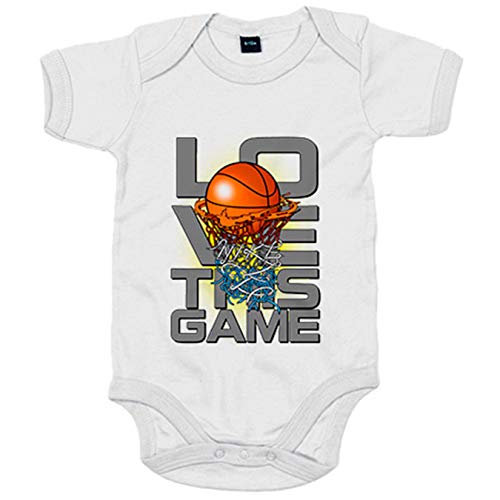 Body bebé I Love This Game Basketball Eu gosto de basquetebol - branco, tamanho único 12 meses