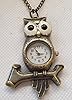 Fat-catz-copy-catz Bronze Vintage Antique Analogue Quartz Mini Barn Owl Bird Clock Pocket Watch Fob Keyring Necklace #2
