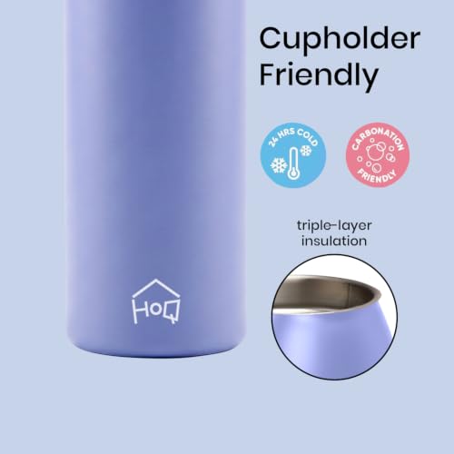 Image of House of Quirk Sippease Stainless Steel Water Bottle with Straw for Sports and Travel BPA-Free 950ML (Purple)