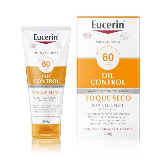 EUCERIN Protetor Solar Corporal Oil Control FPS 60 200ml, Toque Seco, Anti Areia, Proteção UVA, UVB e Luz Visível