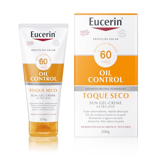 EUCERIN Protetor Solar Corporal Oil Control FPS 60 200ml, Toque Seco, Anti Areia, Proteção UVA, UVB e Luz Visível