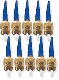 Corning 95-200-51 Pack of 10 UniCam Connectors, ST Compatible; Single-Mode OS2 Pretium Fiber Optic Connector; Amber Housing, Blue Boot; Field-Installable; Corning Logo