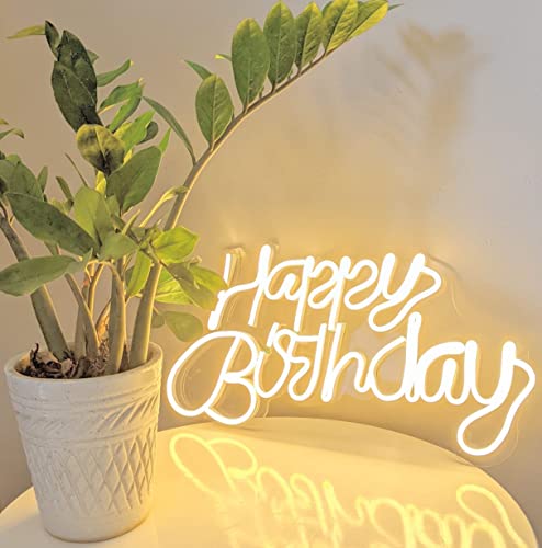 Image of Happy Birthday Neon Signs Light LED Neon Art Decorative Lights Wall Decor