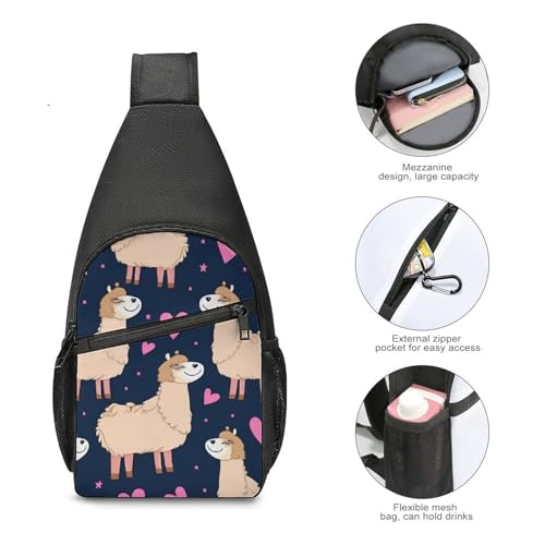 Bolso bandolera blanco con diseño corazón para viaje miniatura 5