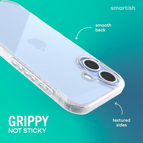 Image of Smartish iPhone 17 Clear Case - Gripmunk [Lightweight + Protective] Anti-Yellowing Slim Case - Drop Tested Ultra Thin Grip Cover for Apple iPhone 17 - Clearly Clear