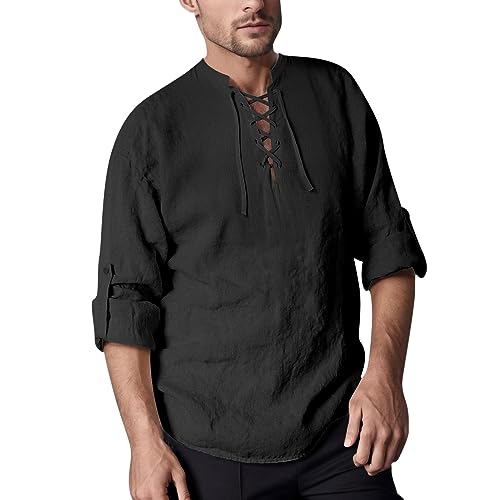 Camisa steampunk hombre holgada para recreación histórica victoriana libre de picores