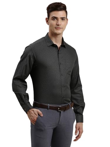 Chemise homme en pur coton Turtle avec imprimé noir haut de gamme