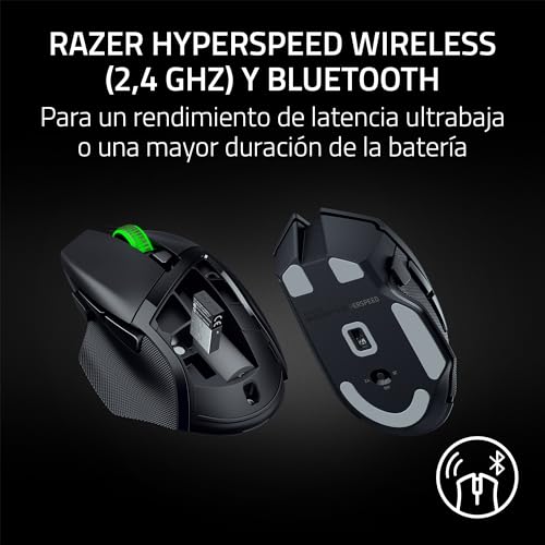 Miniatura 4 de Razer Basilisk V3 X HyperSpeed - Mouse da gioco Wireless personalizzabile (Forma ergonomica con 9 controlli personalizzabili, HyperSpeed Wireless, Bluetooth, Sensore Ottico avanzato 5G 18K) Nero