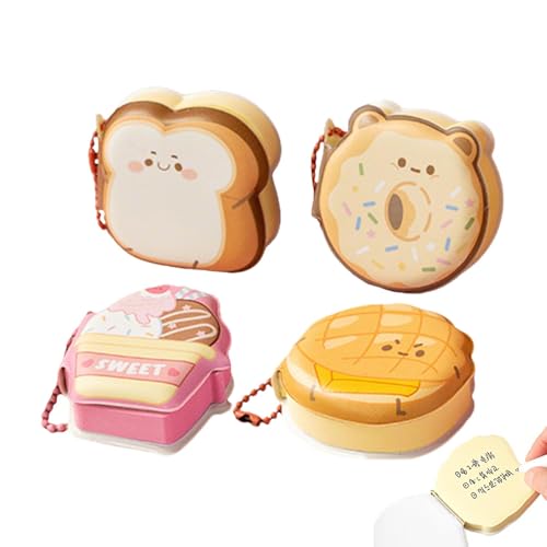 Bloc de notas adhesivas para notas, bonito bloc de notas adhesivas para aliviar la tensión, 4 blocs de notas autoadhesivos, suministros escolares, decoración de escritorio de dibujos animados para la