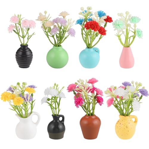 Hapric 8 Pcs Cute Mini Vase Fridge Magnets for Refrigerator Decorative