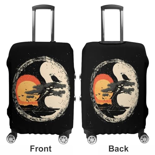 Yin And Yang Ea-gle Tree Travel Luggage Cover for Suitcase 19-32 Inches Elastic Washable Baggage Protector3