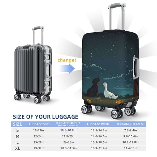 Farm Dog Duck Moonlight Travel Luggage Covers - Elasticity Suitcase Covers Protector for Luggage 18-32 Inch2