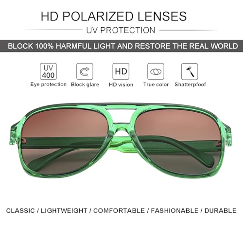 Image of Polarized Classic Vintage Aviator Sunglasses for Men Women Large Frame Retro 70s Sunglasses